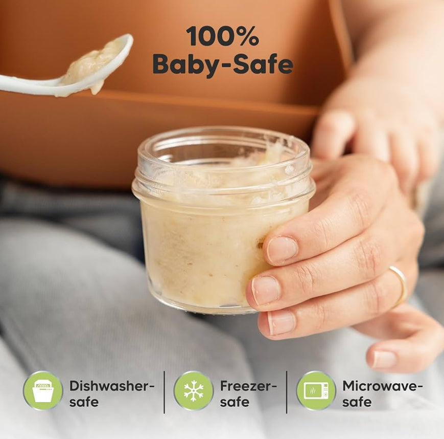 NEW KeaBabies Glass Food Prep Jars 12pk