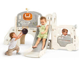 10 in 1 Play Climber Slide Playset with Basketball Hoop