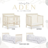 NEW Dream On Me Aden Convertible 4-in-1 Mini Crib in French White
