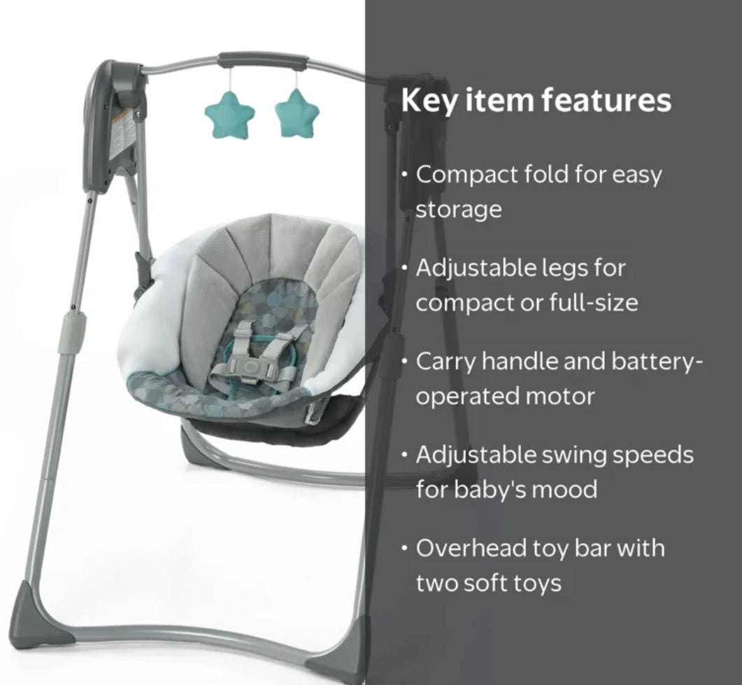 NEW Graco Slim Spaces Compact Baby Swing - Humphry