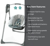 NEW Graco Slim Spaces Compact Baby Swing - Humphry