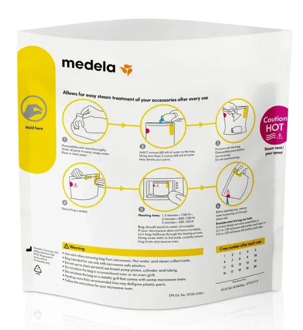 NEW Medela Quick Clean Micro-Steam Bags 12ct