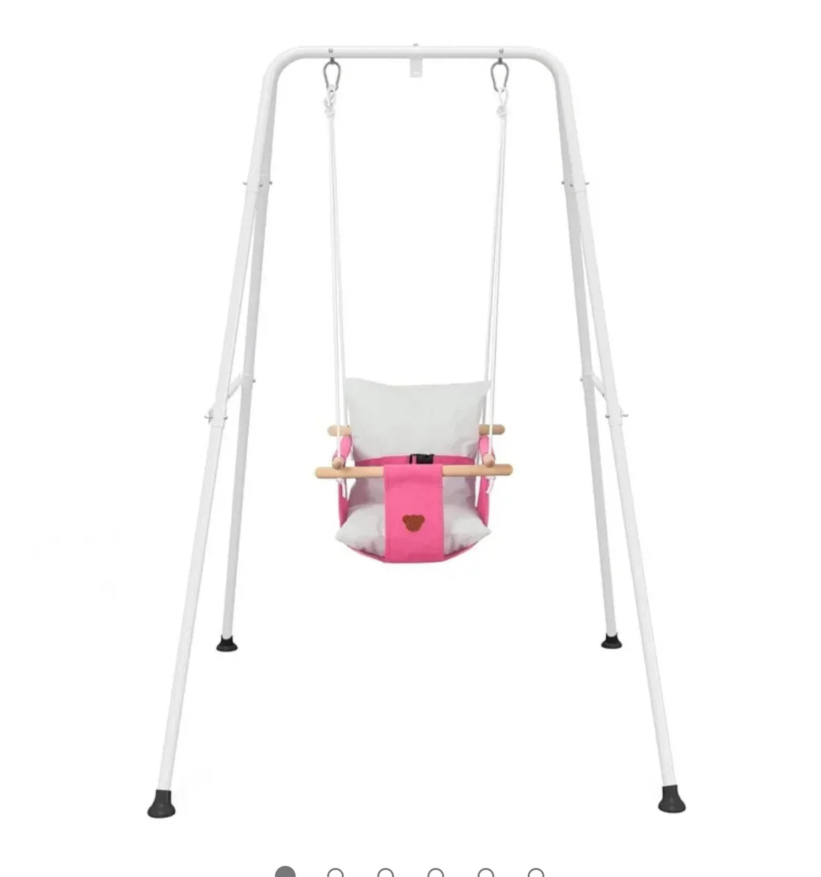 NEW Toddler Swing Set with Canvas Cushion Seat, Pink - Me n Mommy To Be