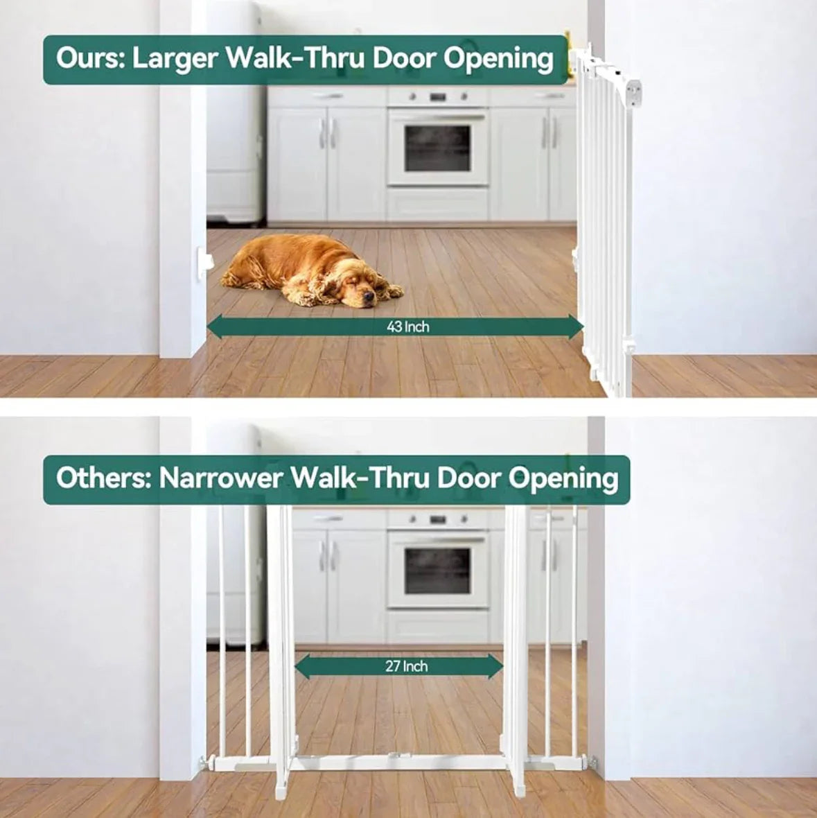 NEW Babelio Boundless B17 Baby Gate, White (26-43'' Wide, 28'' Tall)