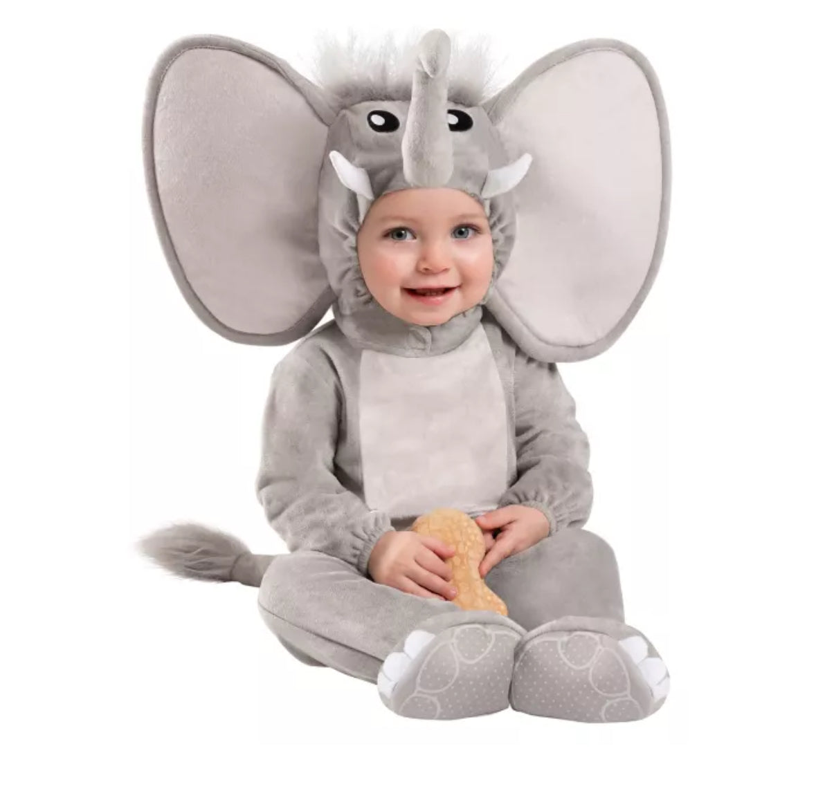 Spirit Baby Faux Fur Lil’ Elephant Costume Grey sz 0-6m