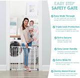 Regalo Easy Step Metal Walk-Through Safety Gate, White 29-38.5''