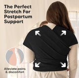 KeaBabies Original Baby Wrap Carrier - Black 7-35lbs