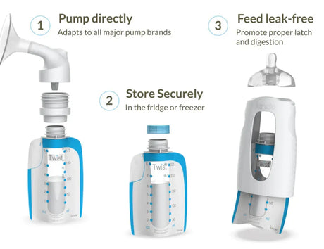 NEW Kiinde Twist Breast Milk Storage Pouches 20ct. - Me n Mommy To Be