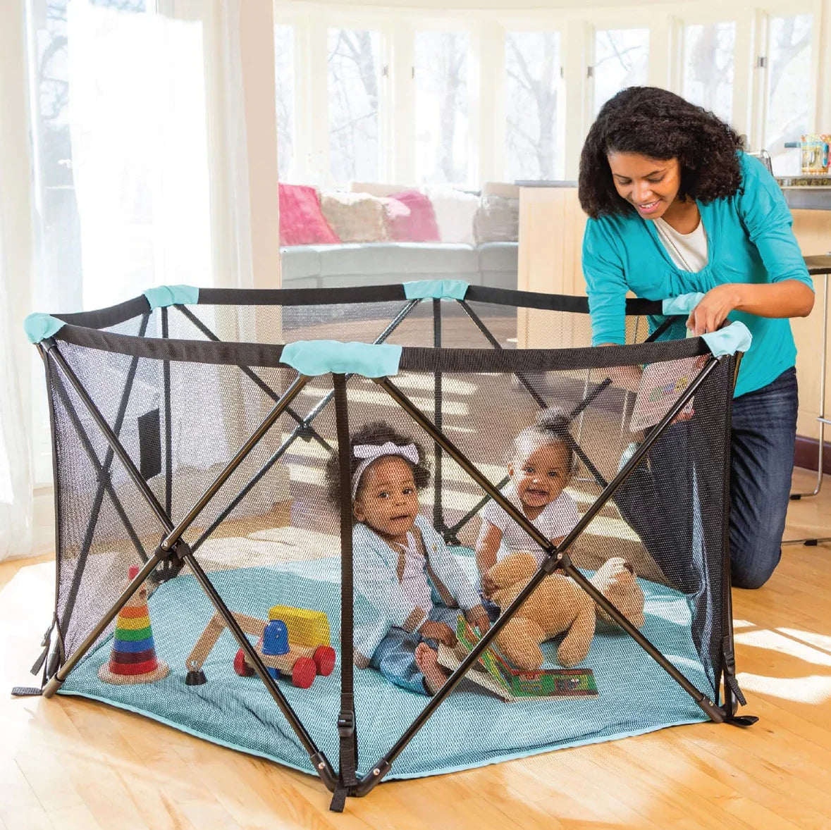 Summer Infant Pop ‘N Play Deluxe Ultimate Playard, Aqua - Me n Mommy To Be