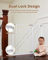 InnoTruth 28.9-42.1" Wide Baby Gate for Stairs, 30" Tall White