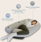 Plufl Hugl Cooling Body Pillow, Grey
