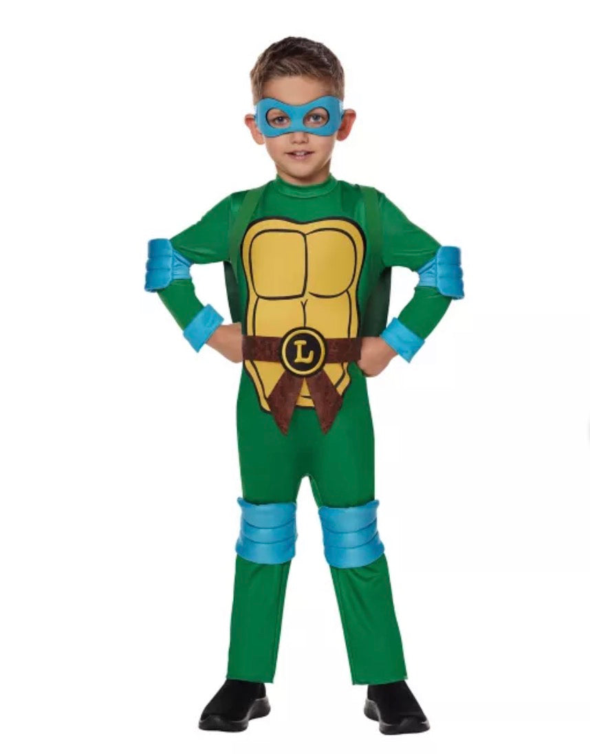 Spirit Halloween 6pc Teenage Mutant Ninja Turtles Leonardo Costume Green sz 2T