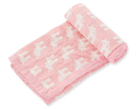 NEW Angel Dear Jaquard Muslin Blanket, Pink Unicorn - Me n Mommy To Be