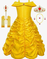 NEW Knemmy 6pc Princess Beauty & The Beast Costume with Accessories Yellow sz 5T