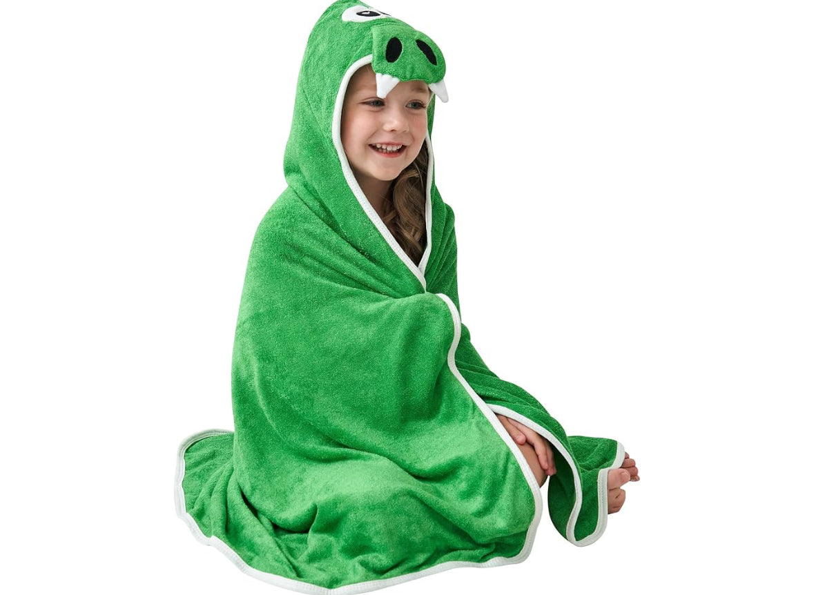NEW HIPHOP PANDA Green Dinosaur Hooded Towel