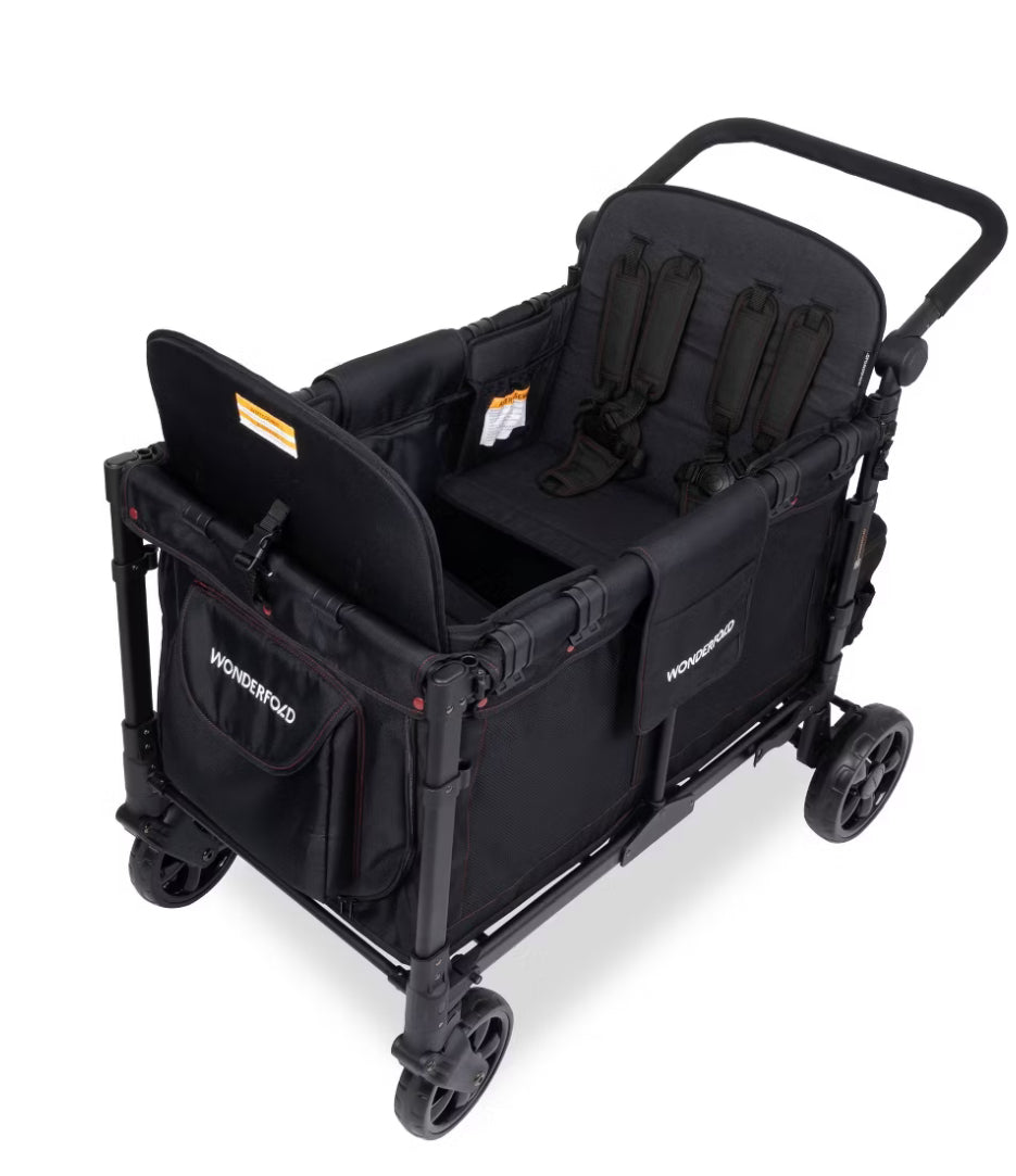 NEW WONDERFOLD W4 Elite Stroller Wagon with Snack Tray - Black