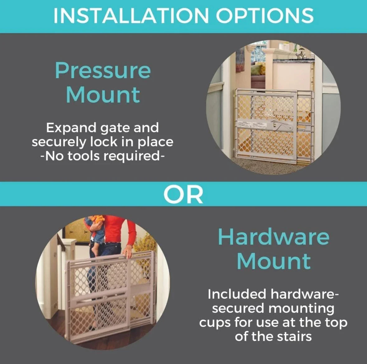 Toddleroo by North States Supergate Ergo Baby Gate in Sand 26"- 42"