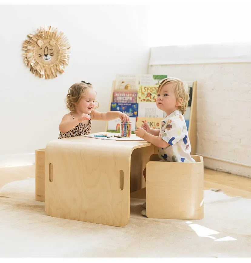 ECR4Kids Bentwood Multipurpose Table and Chair Set, Natural