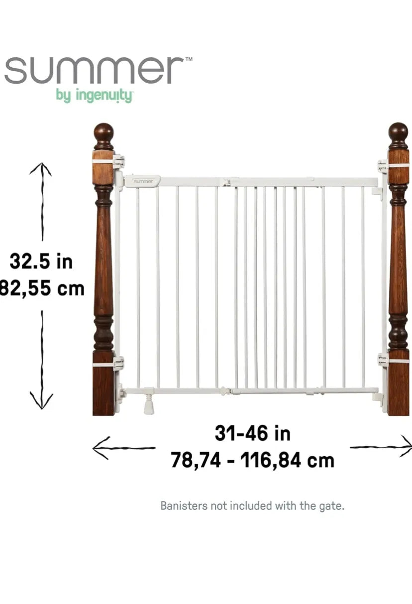 Summer Infant Metal Banister & Stair Safety Gate in White 31" - 46"