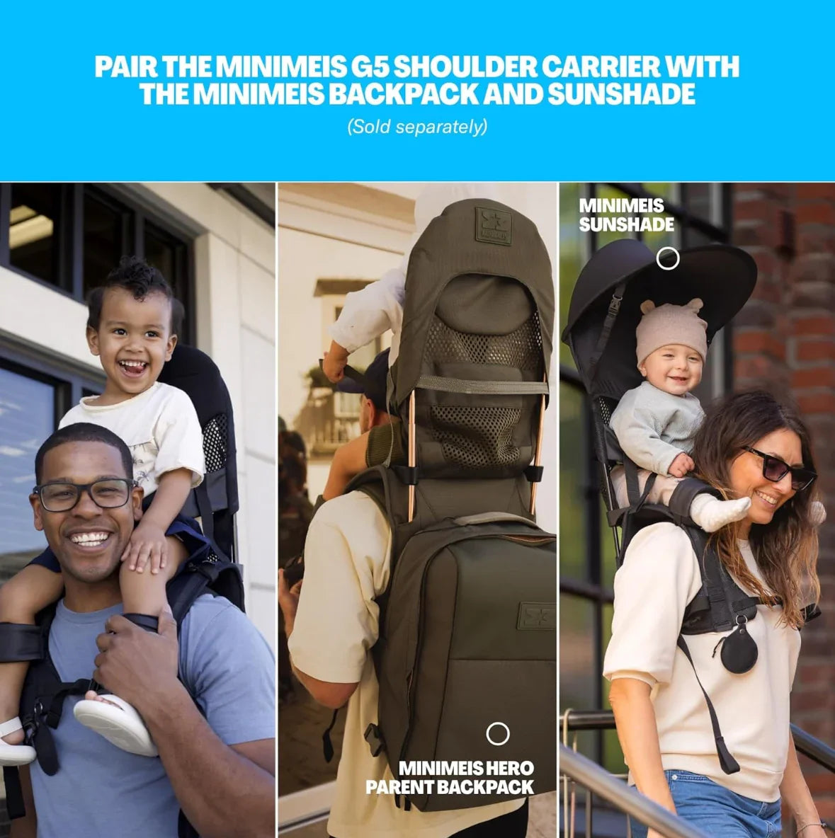 MiniMeis Shoulder Carrier in Grey 6m-40lbs - Me n Mommy To Be