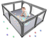 YOBEST Baby Playpen Grey 75x57x27''
