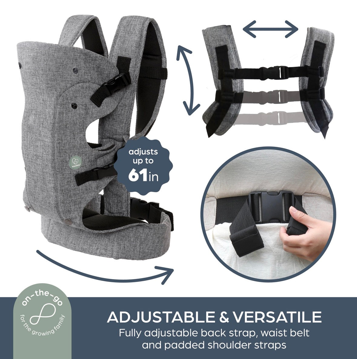 NEW DreamBaby Journey Carrier in Grey 7.7-33lbs