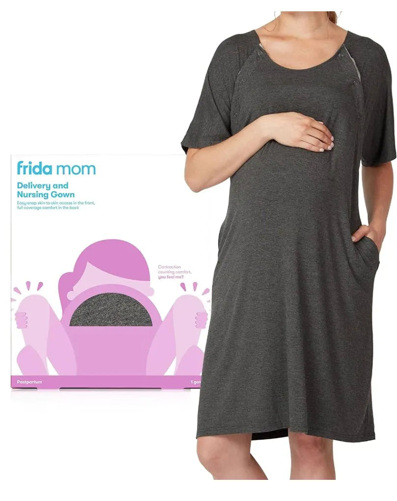 NEW Frida Delivery & Nursing Gown Grey One Size
