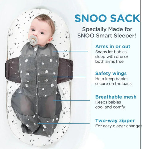 NEW Happiest Baby SNOO Sleep Sack White sz 2-4m - Me n Mommy To Be