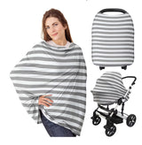 PPOGOO Nursing Cover Grey/White Striped