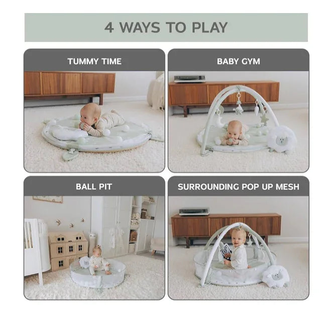 Aila + Aiden 6-in-1 XL Play Mat & Activity Gym, Sage - Me n Mommy To Be