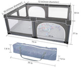 YOBEST Baby Playpen Grey 75x57x27''