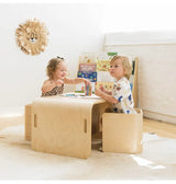 ECR4Kids Bentwood Multipurpose Table and Chair Set, Natural