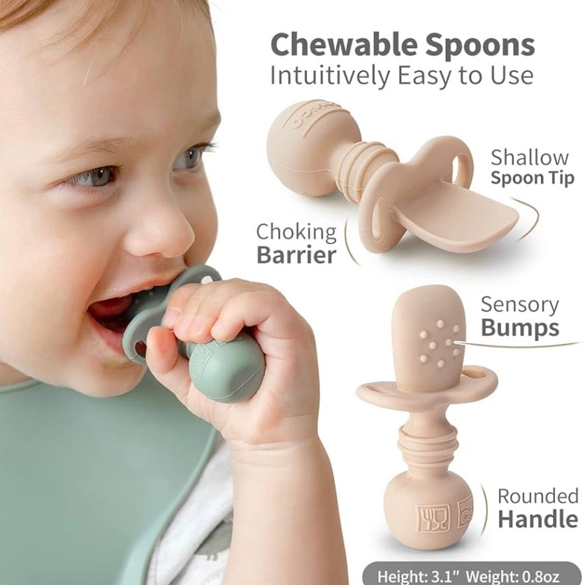 NEW SAMiGO Baby Silicone Spoons 3pk 6m+