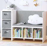 UTEX Kids Reading Nook Bench with Bookshelf