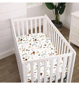NoJo Water Color Jungle Friends Fitted Mini Crib Sheet 38" x 24"