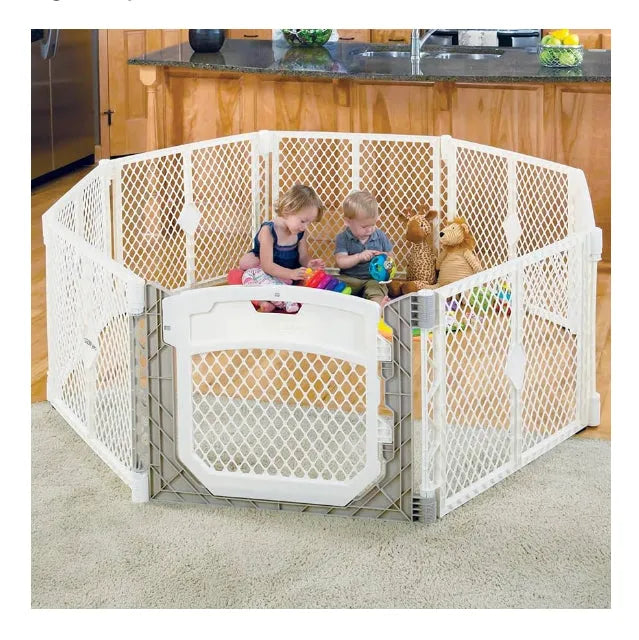 North States Toddleroo 8 Panel Ivory Ultimate Superyard Gate