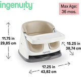 NEW Ingenuity Baby Base 2-in-1 Booster Feeding & Floor Seat - Cashmere