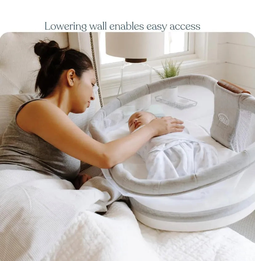 HALO Innovations BassiNest Swivel Sleeper Luxe in Dove Gray Tweed