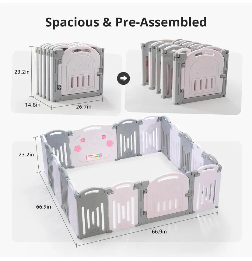 NEW UANLAUO 18 Panel Foldable Playpen