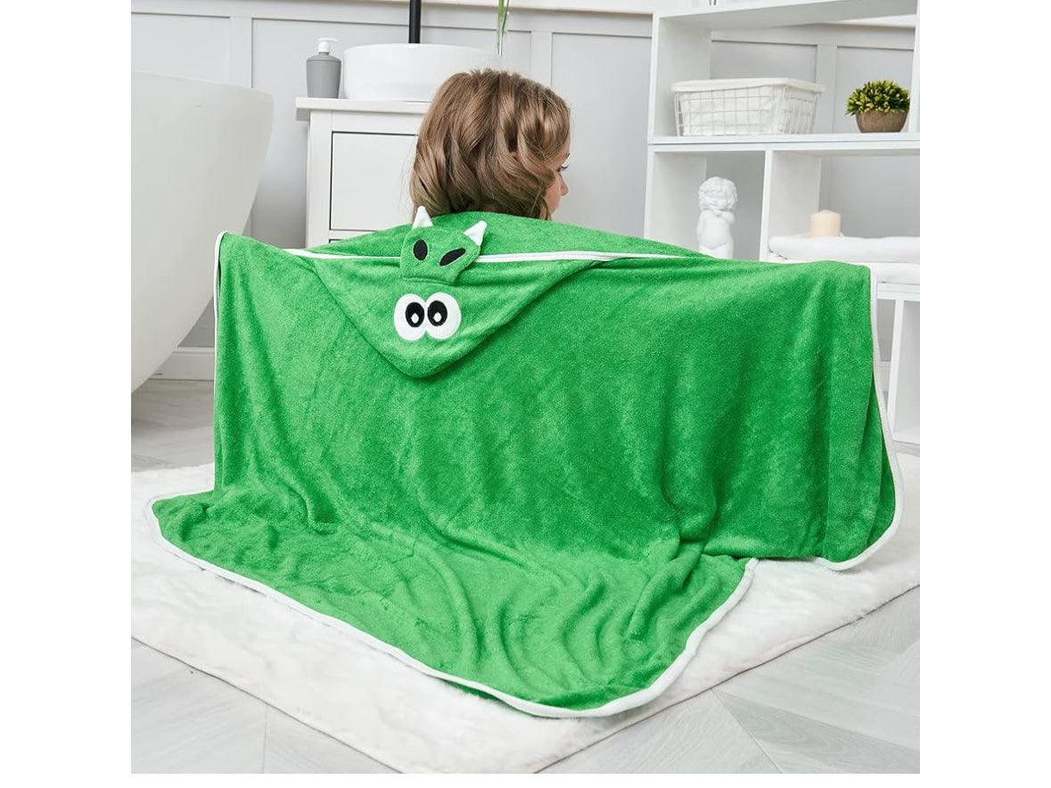 NEW HIPHOP PANDA Green Dinosaur Hooded Towel