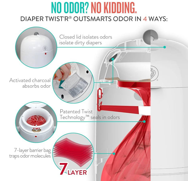 NEW Prince Lionheart Diaper Twist'r Diaper Pail