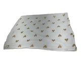 Cloud Island Muslin Swaddle Blanket Gold Hearts Print White