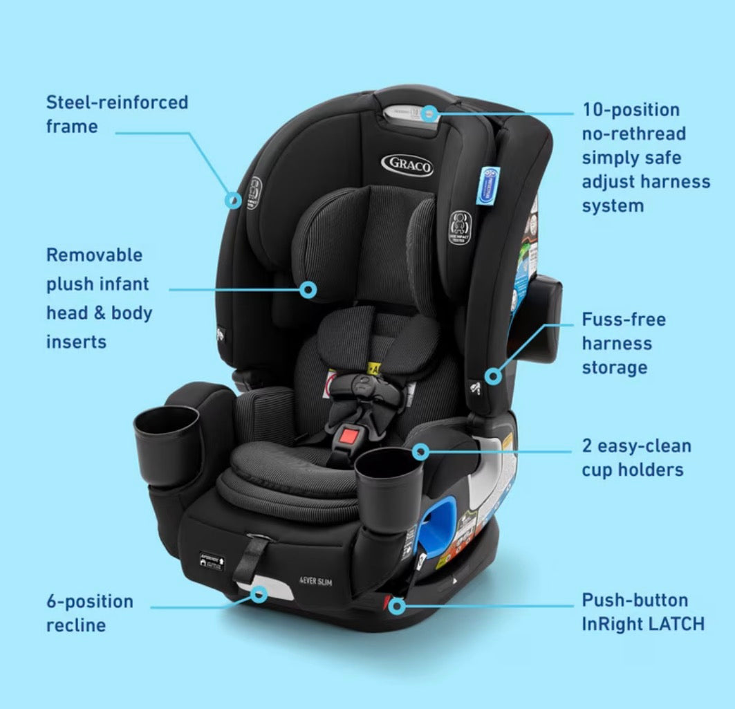 NEW Graco 4Ever DLX Slim 4-in-1 Convertible Car Seat - Thompson