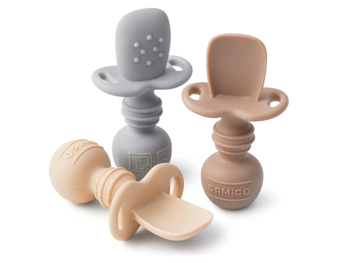 NEW SAMiGO Baby Silicone Spoons 3pk 6m+