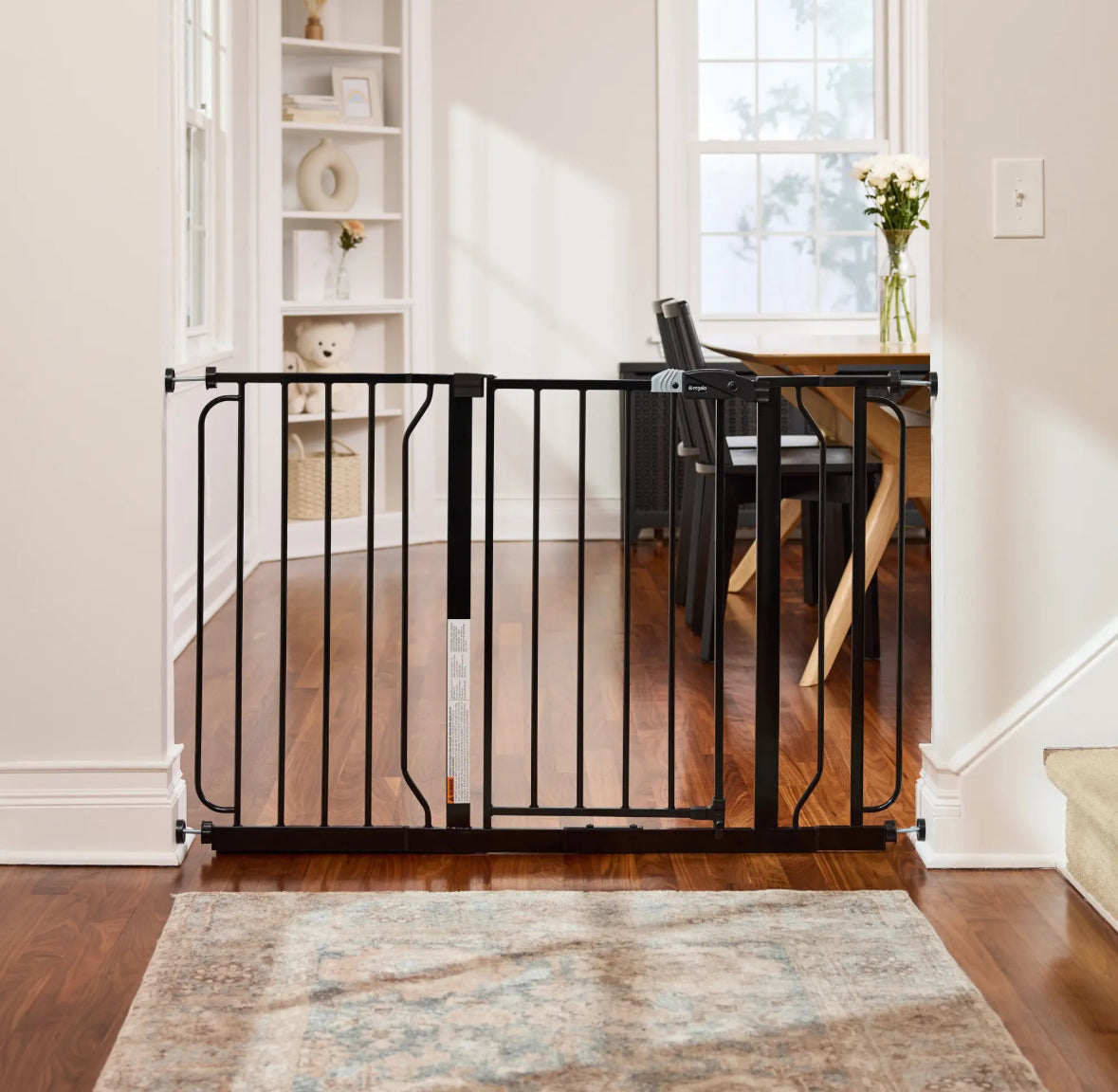 NEW Regalo Easy Step Extra Wide Metal Walk-Through Gate Black