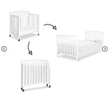 NEW DaVinci Dylan Folding Portable 3-in-1 Mini Crib and Twin Bed in White