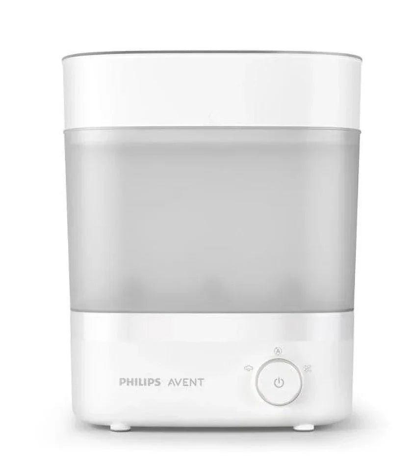 Philips Avent electric baby bottle sterilizer, white and grey, countertop design
