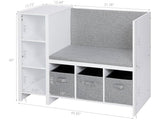 UTEX Kids Reading Nook Bench with Bookshelf