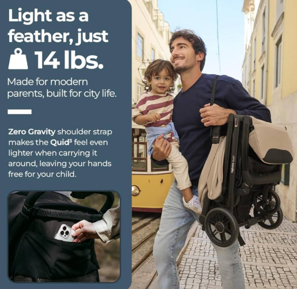 NEW Inglesina Quid³ Stroller - Cosmic Black