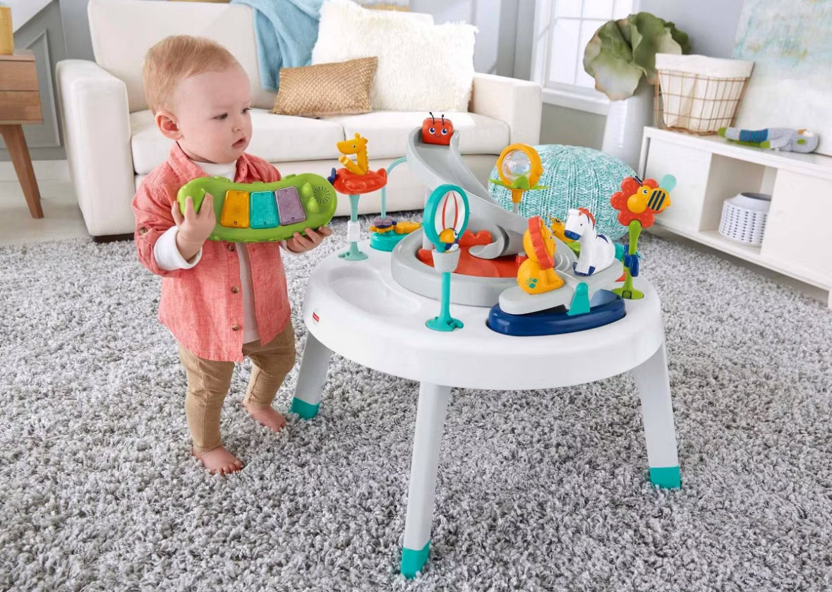 Fisher Price 3-in-1 Sit-to-Stand Activity Center in Safari